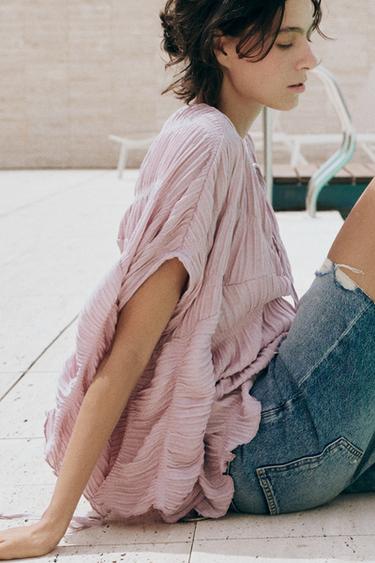 توب بملمس وكاب - ليلكي الخاص بـ Zara