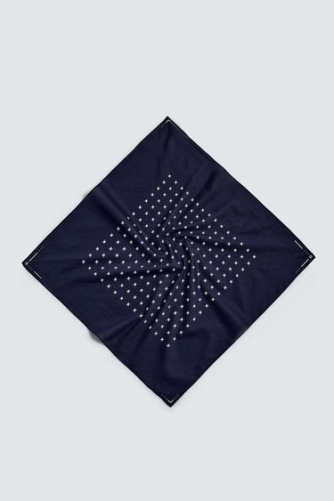 GEOMETRIC PRINT BANDANA - Navy blue by Zara