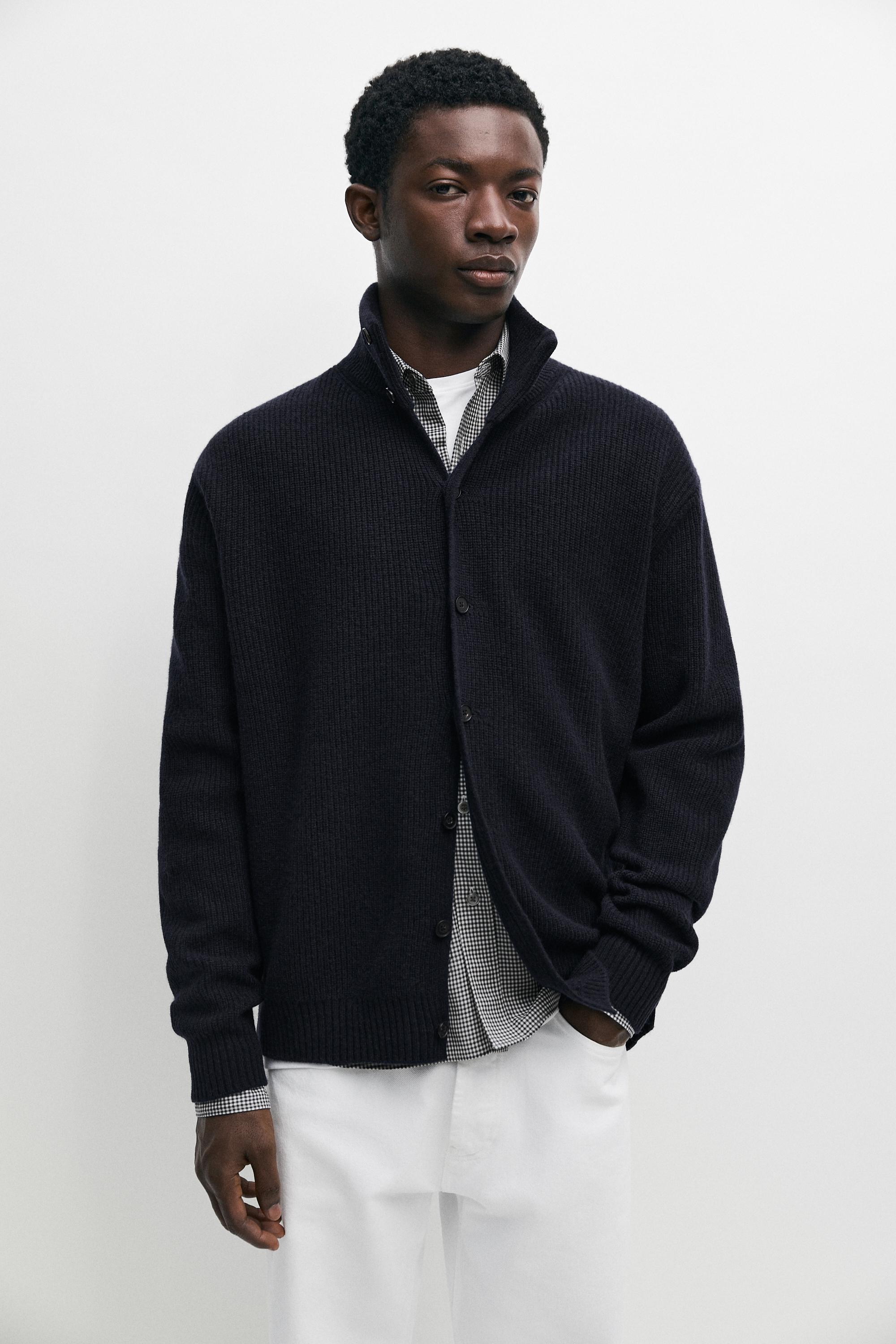 Cardigan en maille à boutons laine mélangée