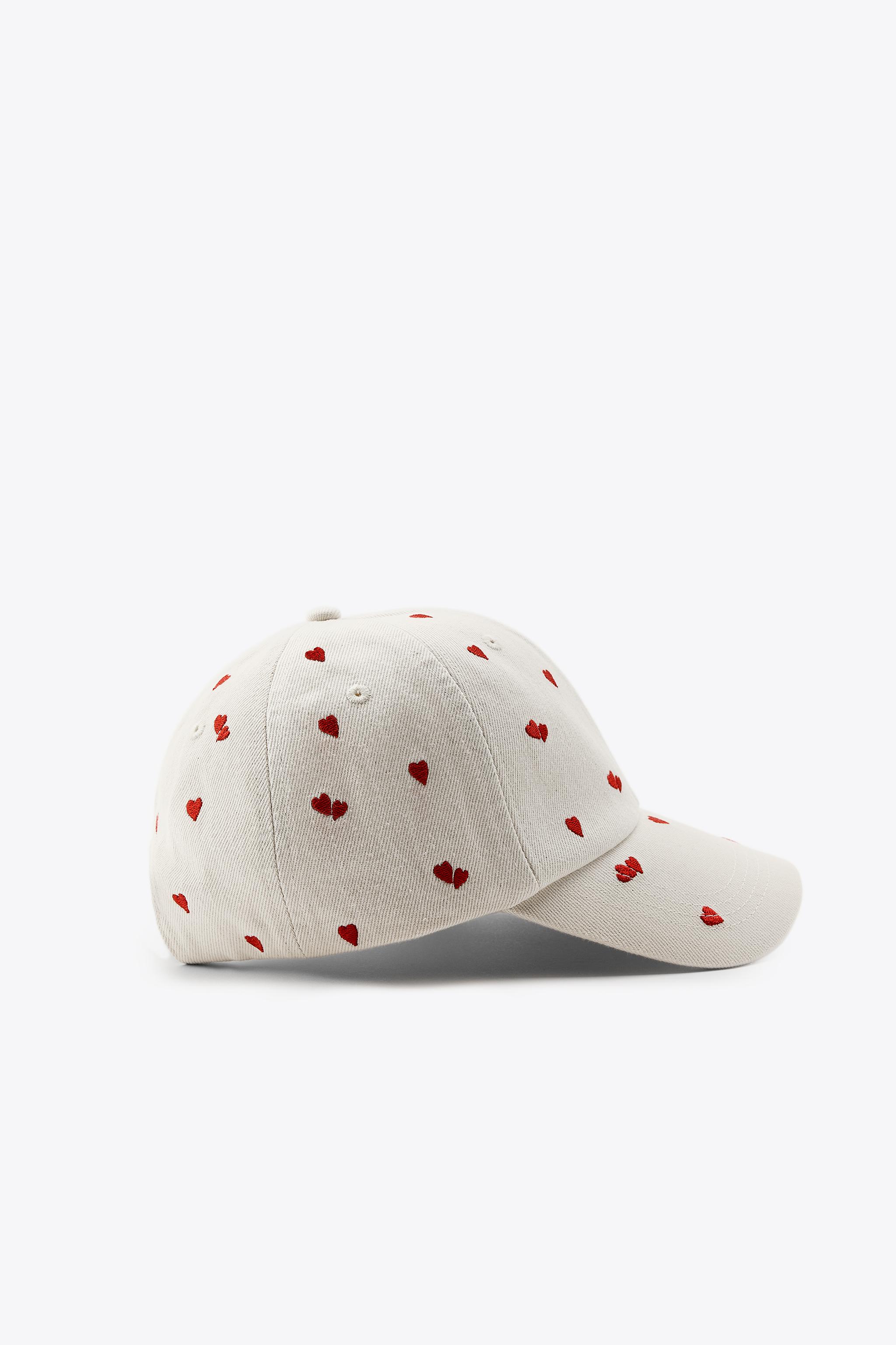 TWILL CAP WITH EMBROIDERED HEARTS - Ecru | ZARA United States