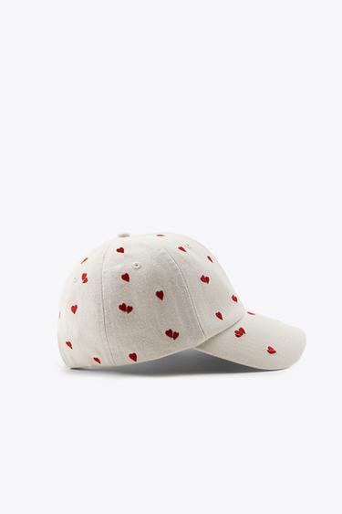 TWILL CAP WITH HEART EMBROIDERY - Ecru by Zara - Image 4