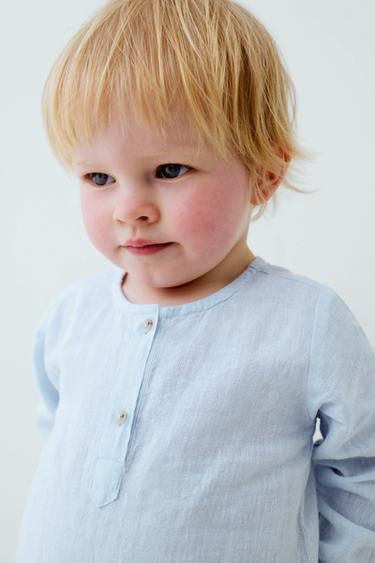 БОДИ ИЗ ХЛОПКА И ЛЬНА — СИНИЙ от Zara