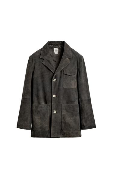 BLAZER جلد سويدي LIMITED EDITION - بني/ توبو by Zara