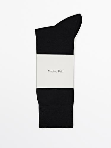 Zara Mercerised cotton blend long socks - Black - Image 0
