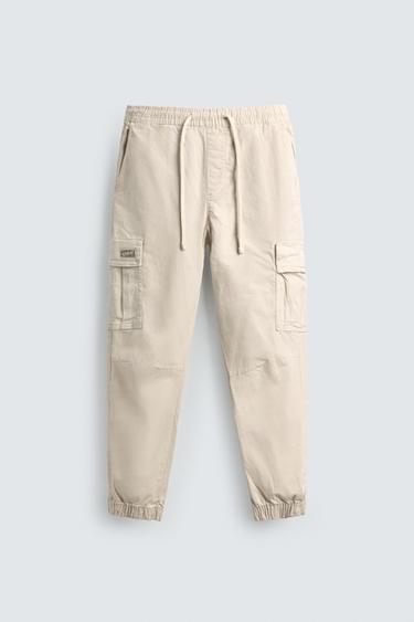 SLIM FIT CARGO TROUSERS - Ice by Zara