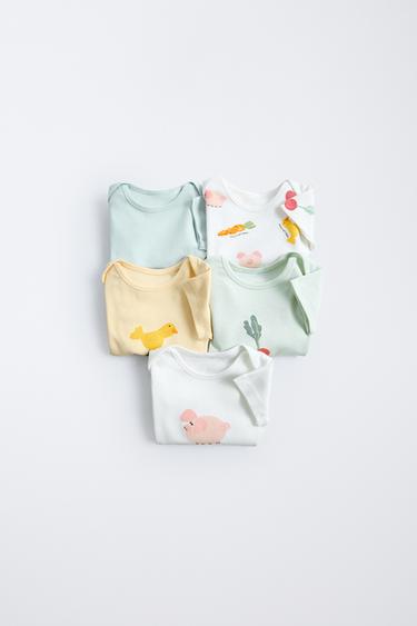 PACK CINCO BODIES GRANJA - Multicolor de Zara