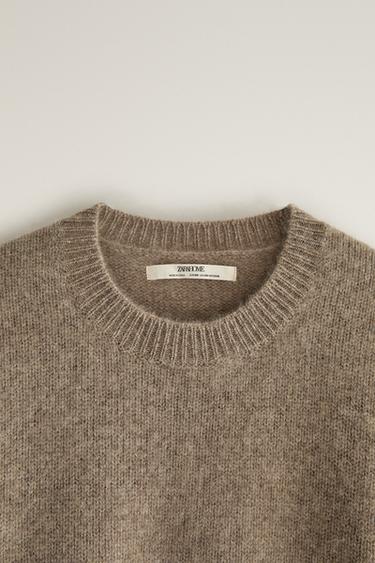 CASHMERE ROUND SNOOD SWEATER — Brown / Taupe 2