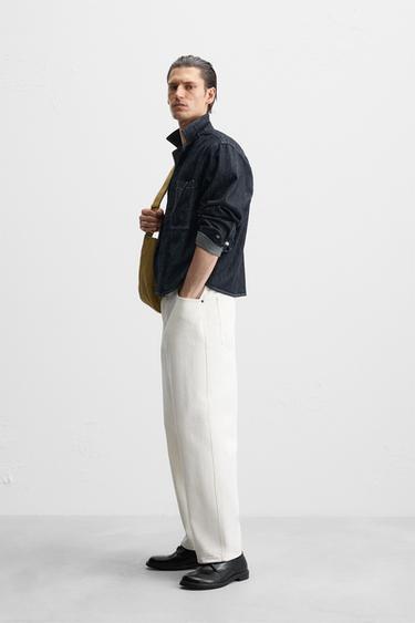 TOPSTITCHED DENIM SHIRT - Blue by Zara - Image 3