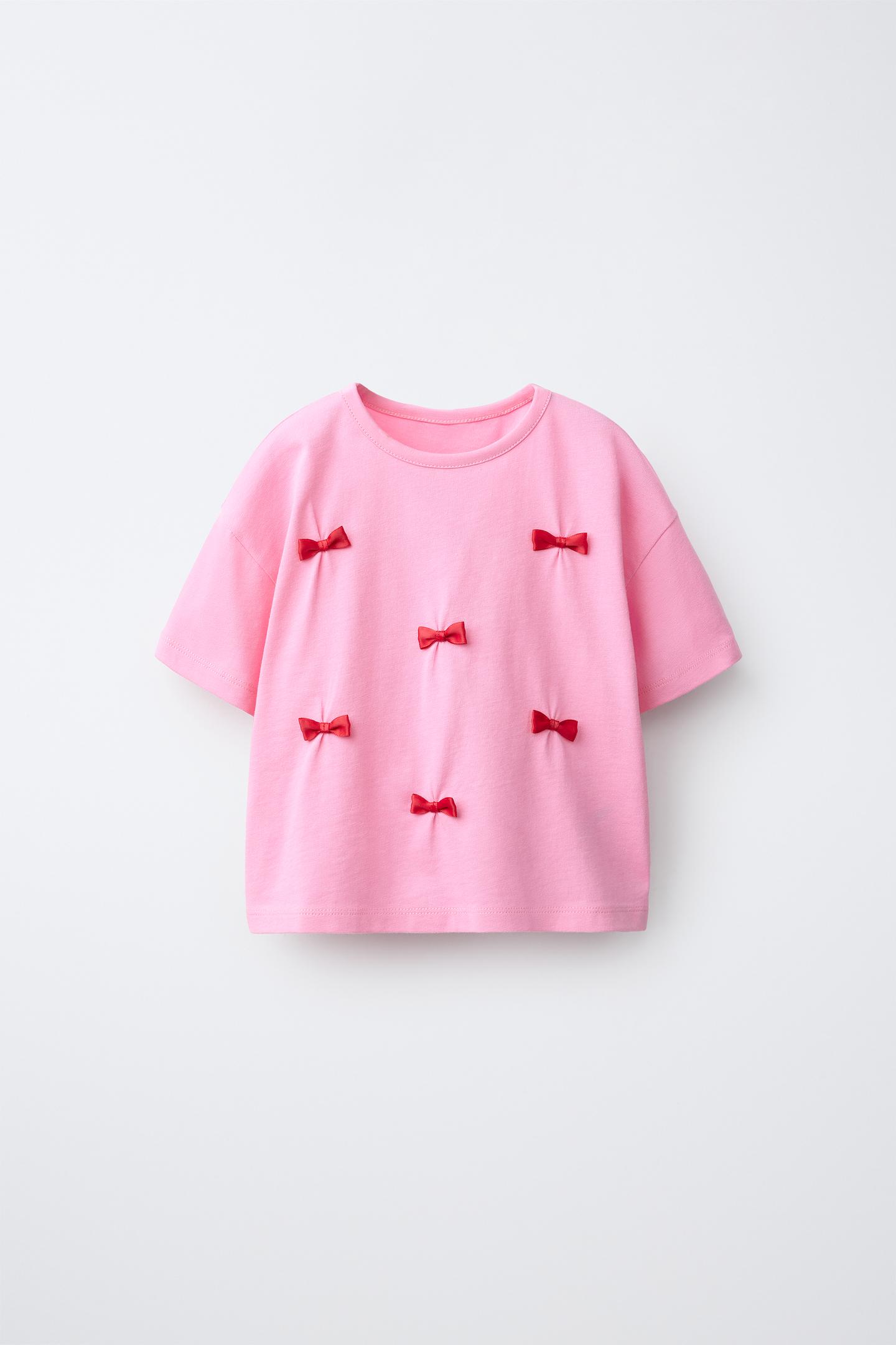 Детская футболка Zara BOW, цвет: Карамельный