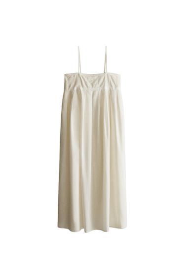 CAMISÓN LARGO PLIEGUES - Crudo de Zara