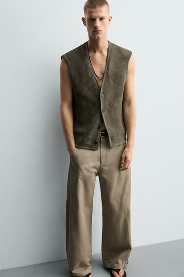 RELAXED FIT TEXTURED WAISTCOAT - ecru/khaki by Zara - Image 5