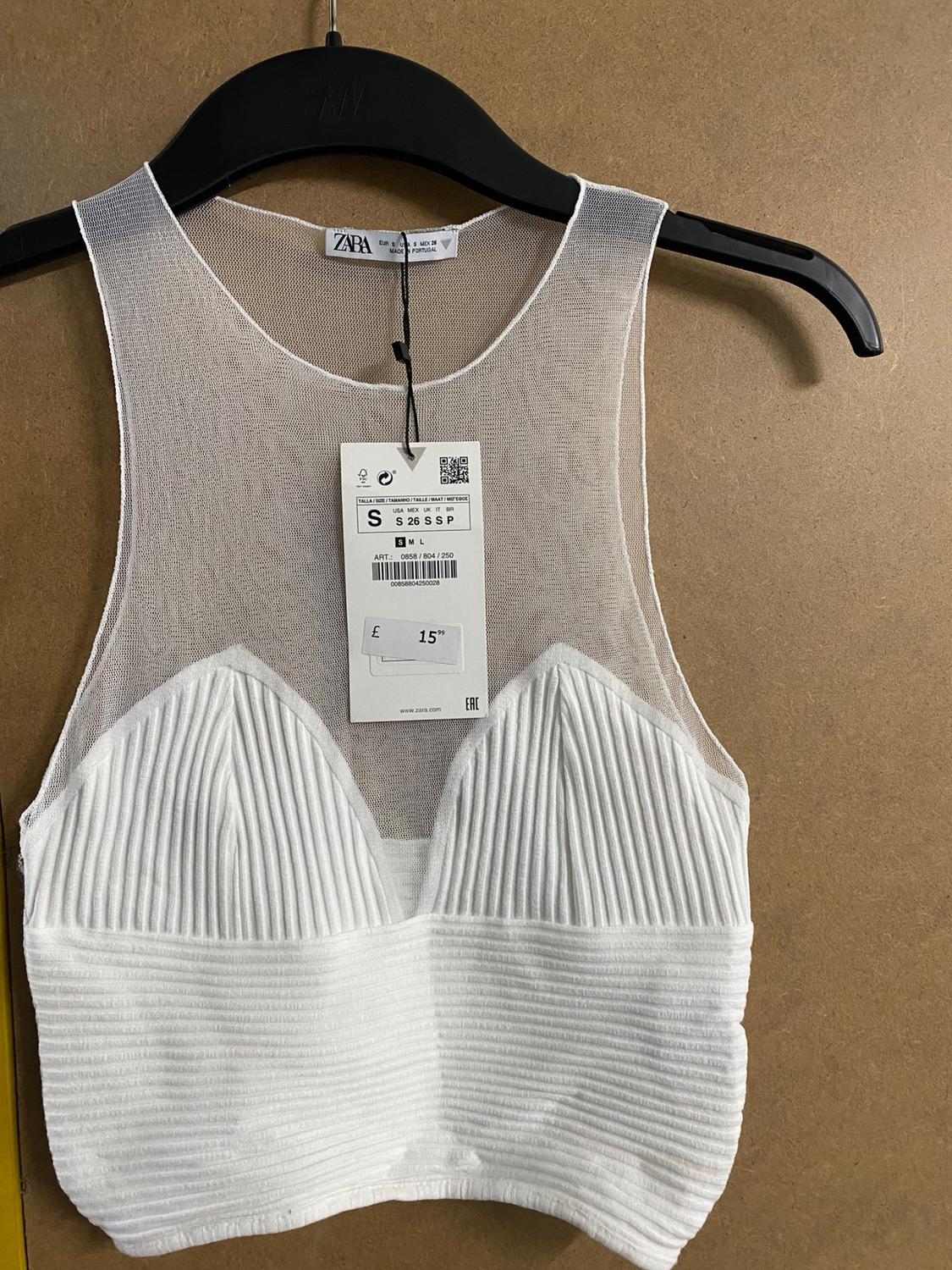 RIBBED TULLE TOP
