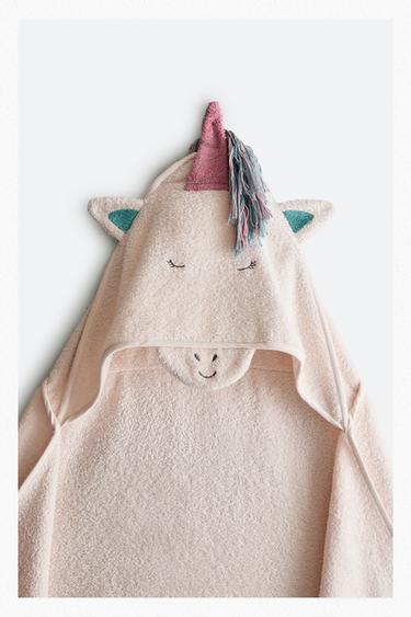 SERVIETTE DE BAIN À CAPUCHE LICORNE - Rose de Zara