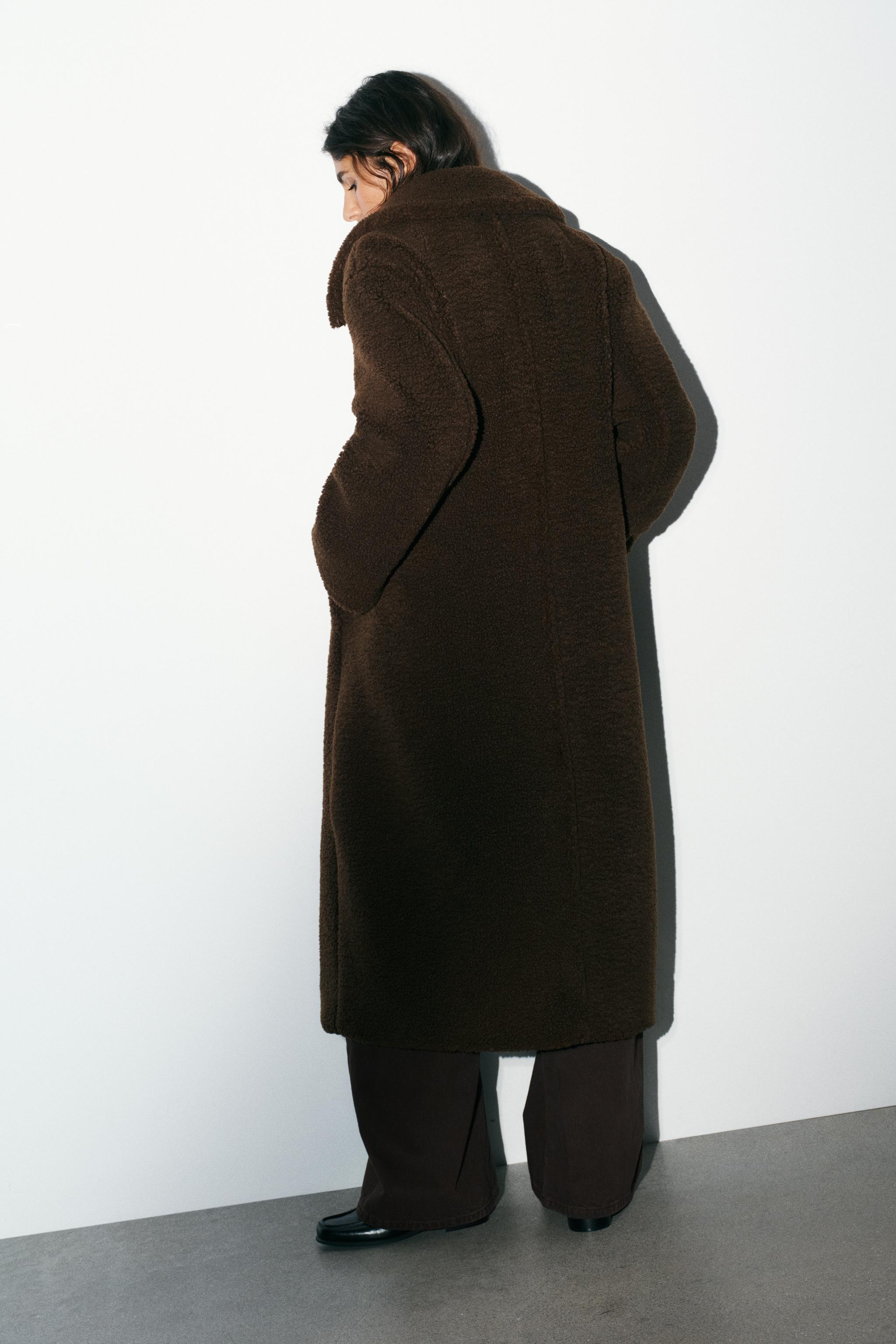 ZARA✨完売 ダブルフェイス テディベアコート フェイクボア ロング丈 M