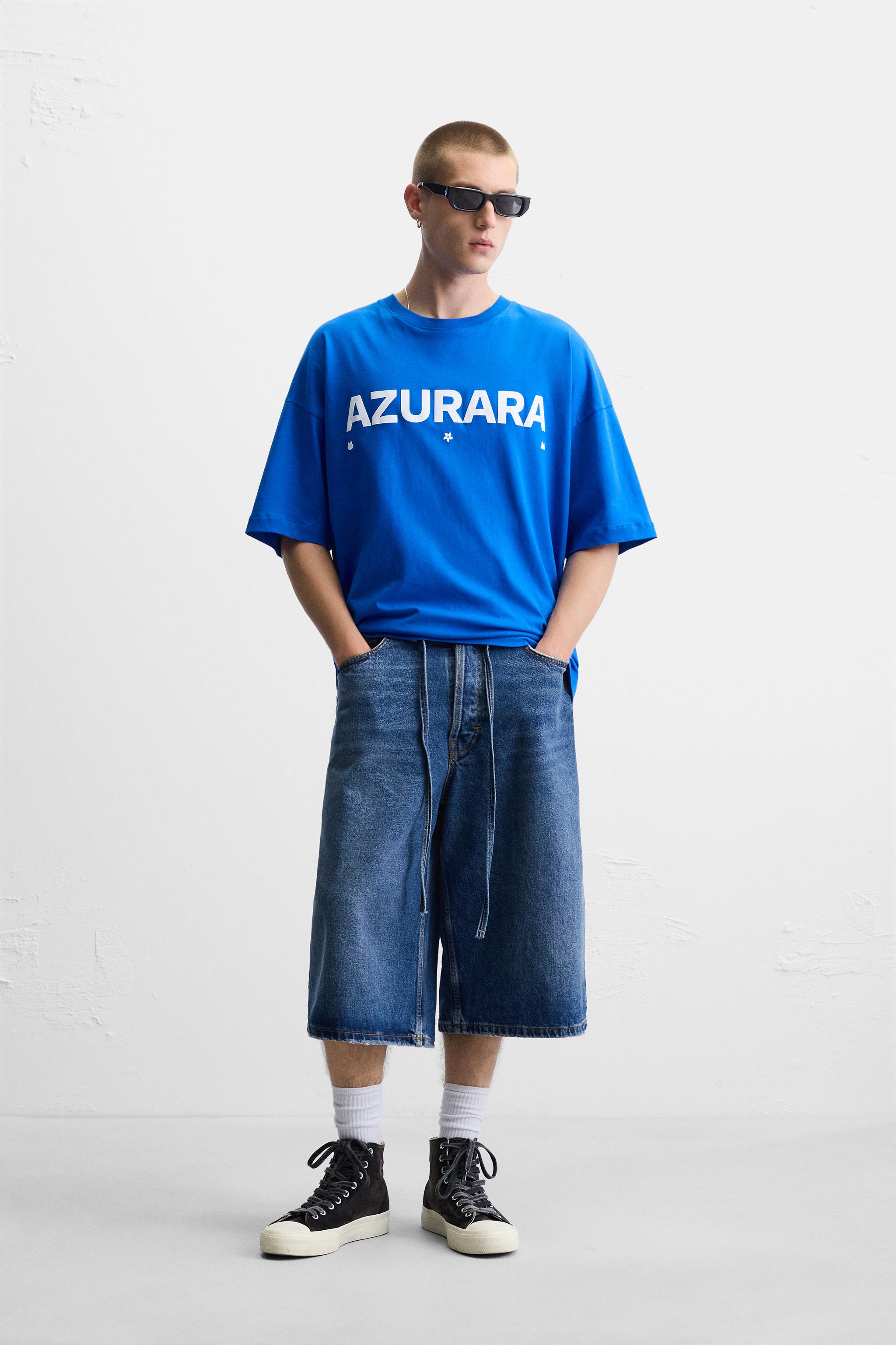 TEXT PRINT T-SHIRT - Bluish | ZARA Canada TEXT PRINT T-SHIRT - Bluish | ZARA Canada