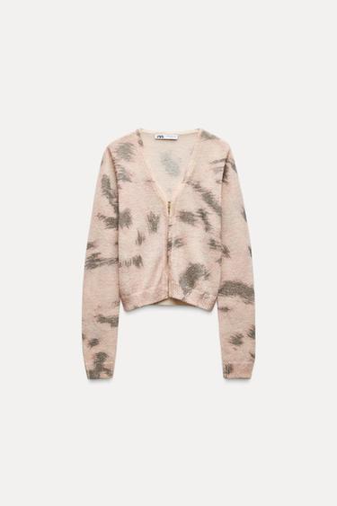 JACQUARD KNIT CARDIGAN - Printed by Zara