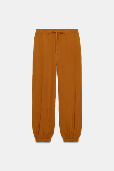 Zara ELASTIC WAISTBAND PANTS - Curry - Image 0