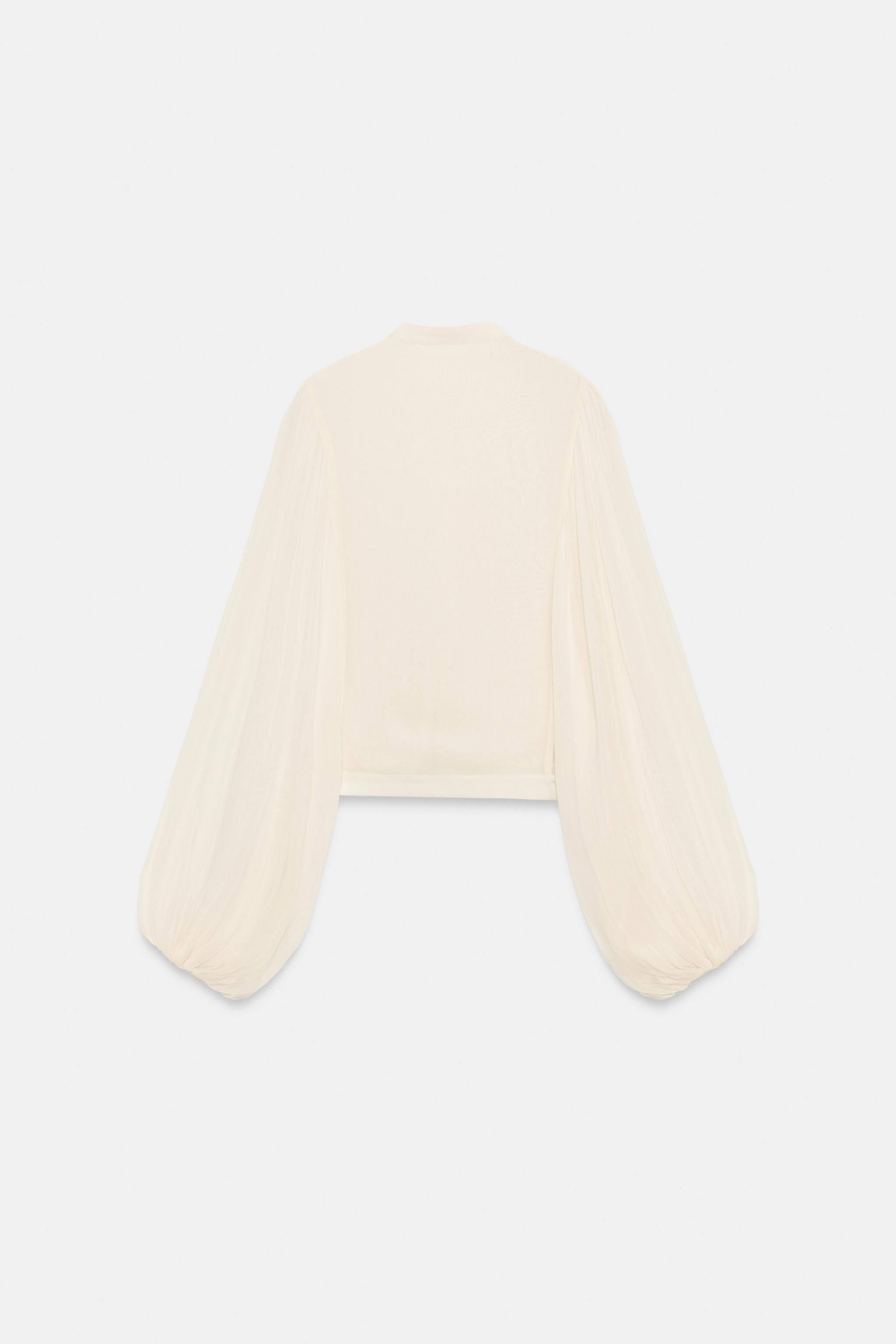 Zara ZW COLLECTION ROMANTİK SÜSLÜ DÜĞMELİ BLUZ görsel 3