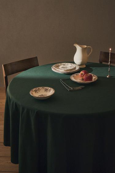 TISCHDECKE WELLENMUSTER - Grün von Zara