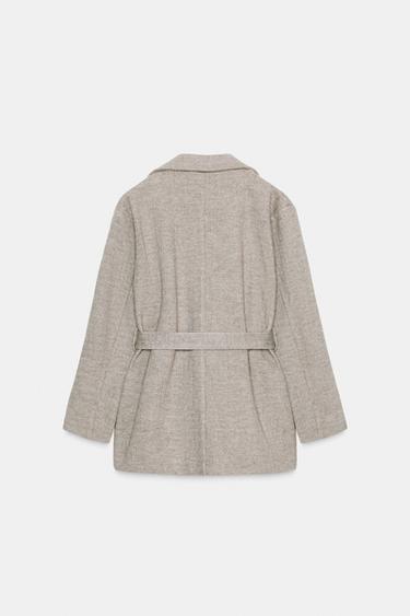 BLAZER DOUX CEINTURÉ - Sable / Chiné de Zara - Image 8