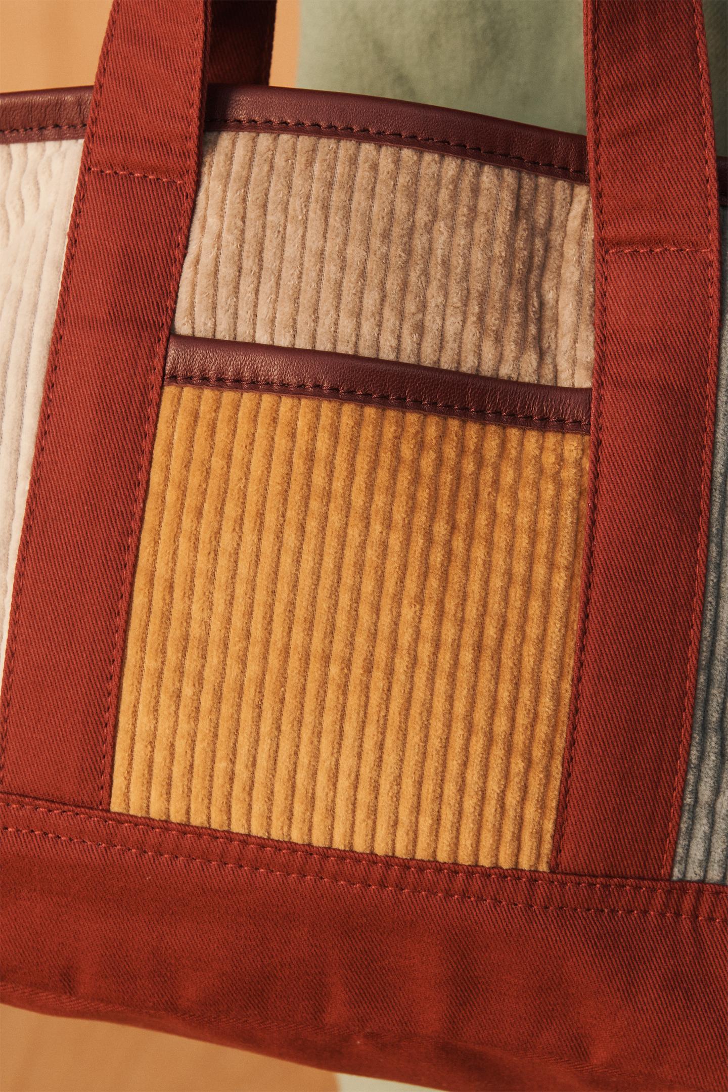 Детская сумка Zara Limited Edition Colorblock Corduroy Crossbody, цвет: Разноцветный — фото 3