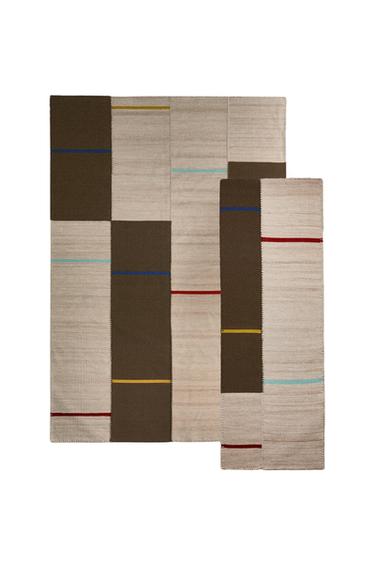 Zara COTTON WOOL STITCHING RUNNER RUG X COLLAGERIE - striped - Image 0