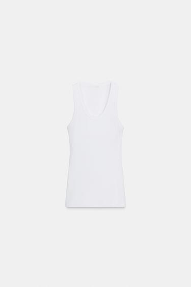 TOP ALGODÓN SUPIMA® - Blanco de Zara