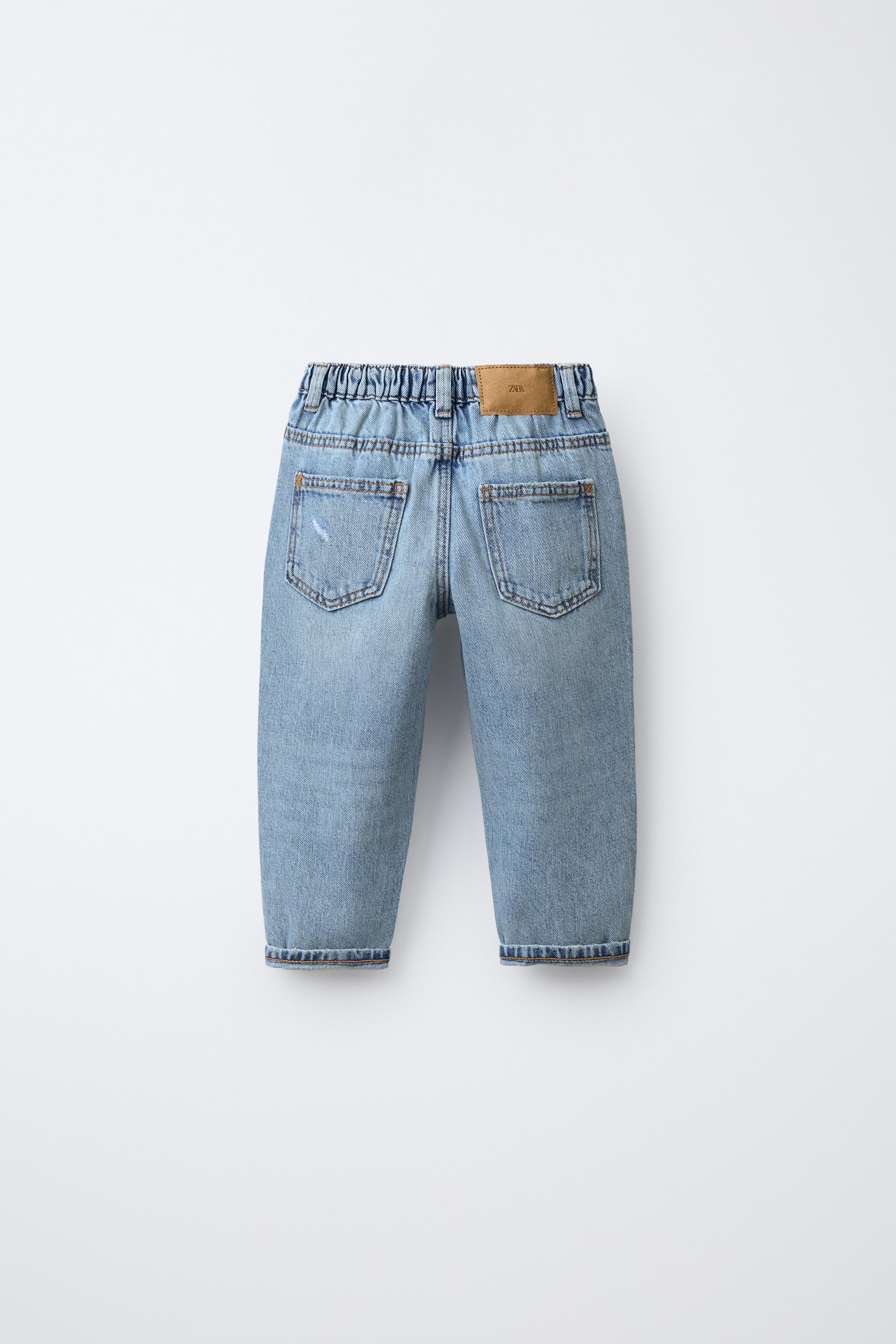 ダメージ加工バギーローライズデニムパンツ - ブルー | ZARA Japan / 日本