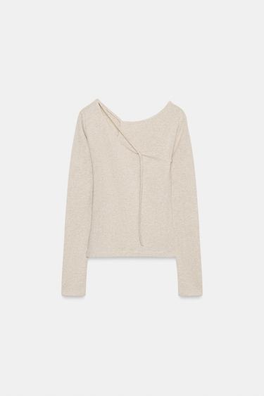 DOUBLE BUCKLE EFFECT T-SHIRT - Sand / Marl by Zara - Image 0