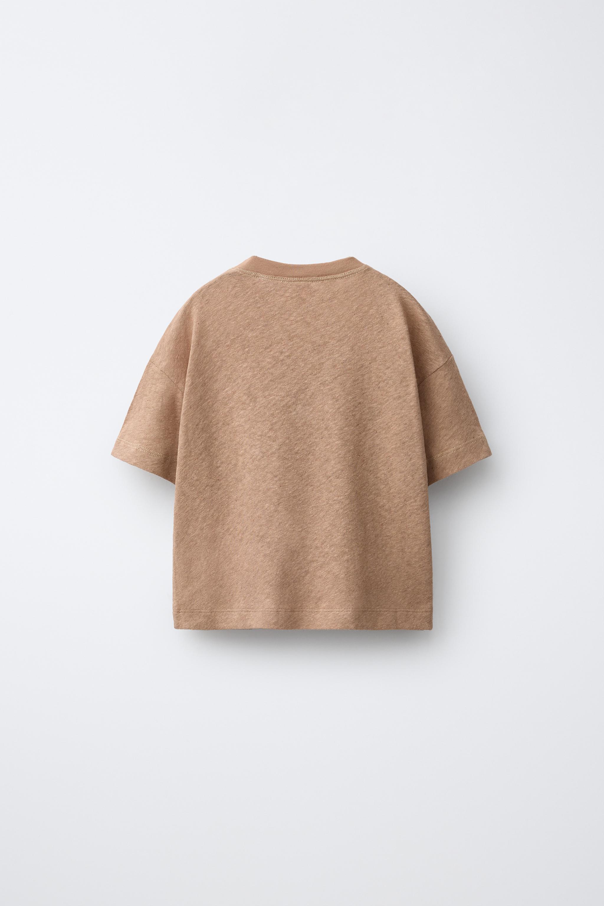 T-SHIRT EN COTON ET LIN AVEC INSCRIPTION