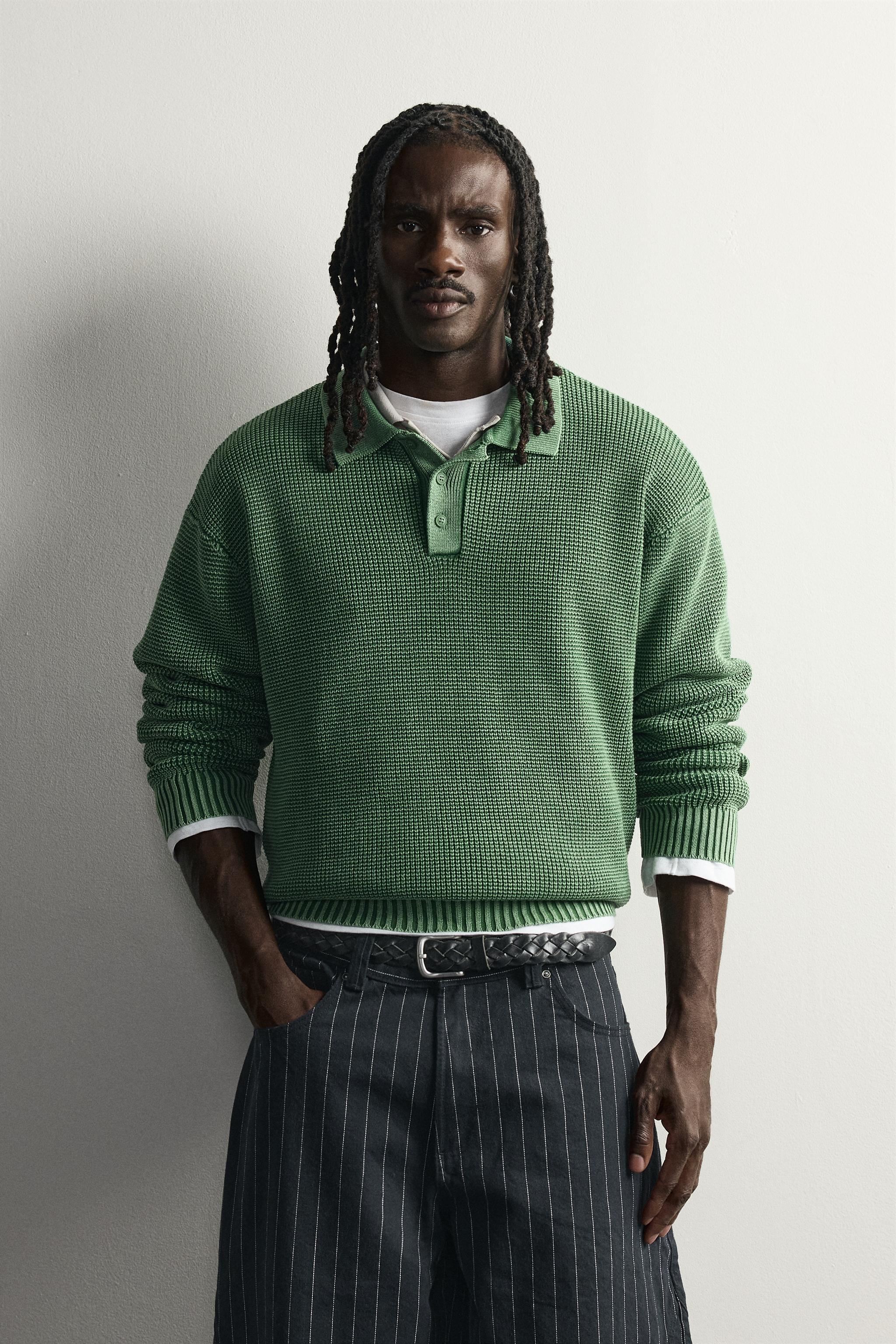 WASHED COTTON KNIT POLO