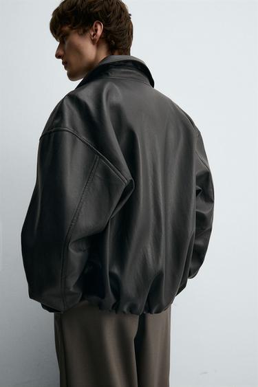 LEATHER EFFECT BOMBER JACKET - Black by Zara - Image 5