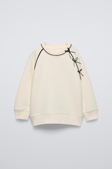 BOW SWEATSHIRT - Ecru by Zara