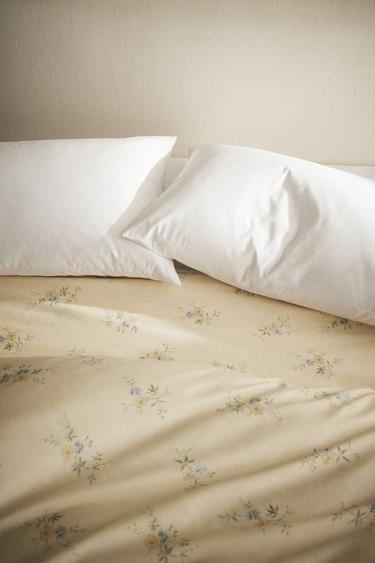 SATEEN FLORAL BOUQUET FLAT SHEET - Yellow by Zara - Image 4