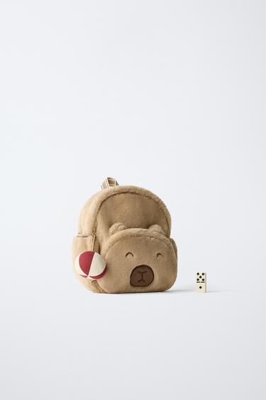 ANIMAL FAUX FUR BACKPACK - Camel Brown by Zara - Image 5