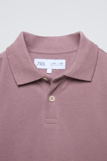 BASIC PIQUÉ POLO SHIRT - Dusty mauve by Zara - Image 2