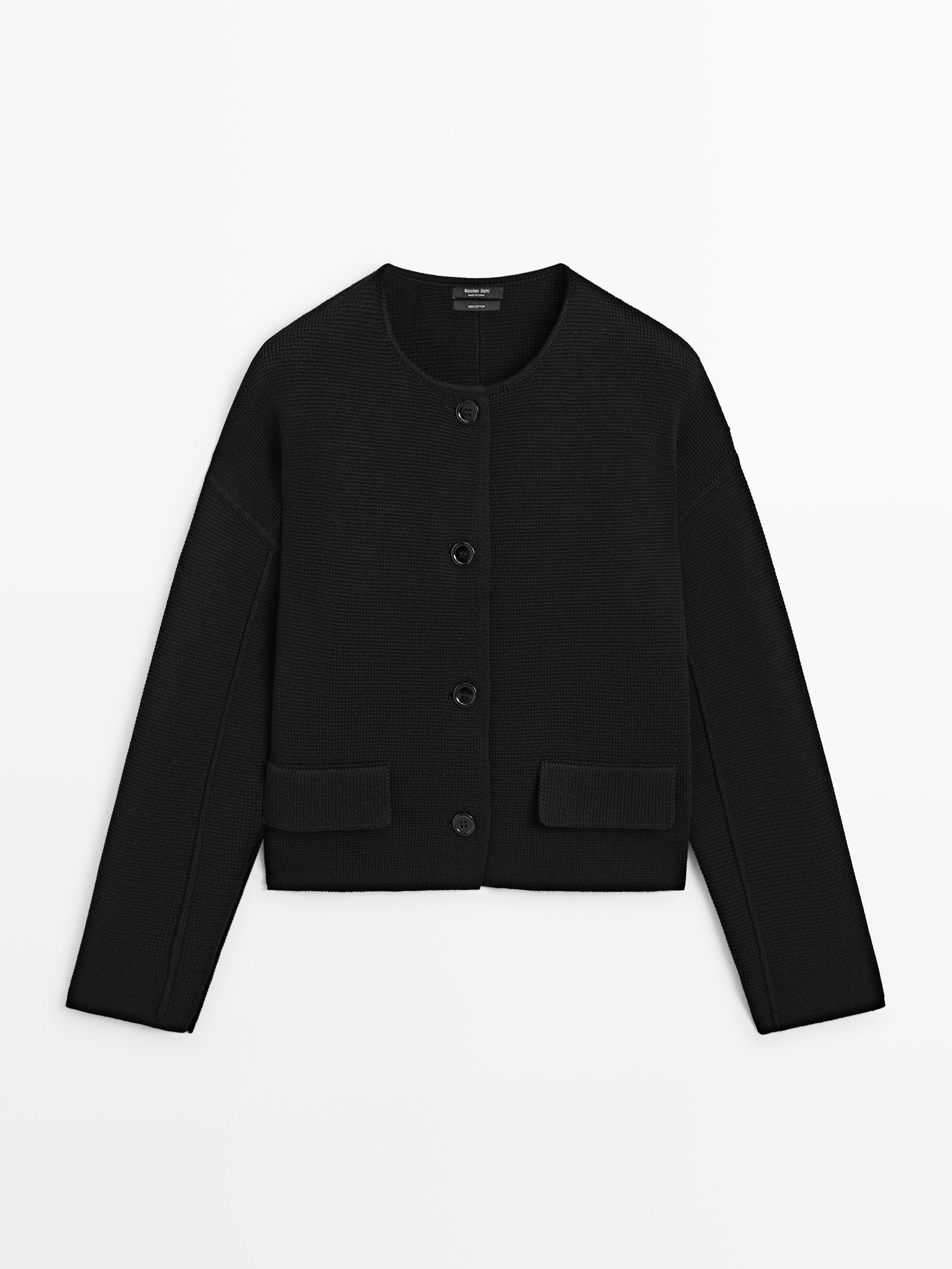 Cotton knit cardigan