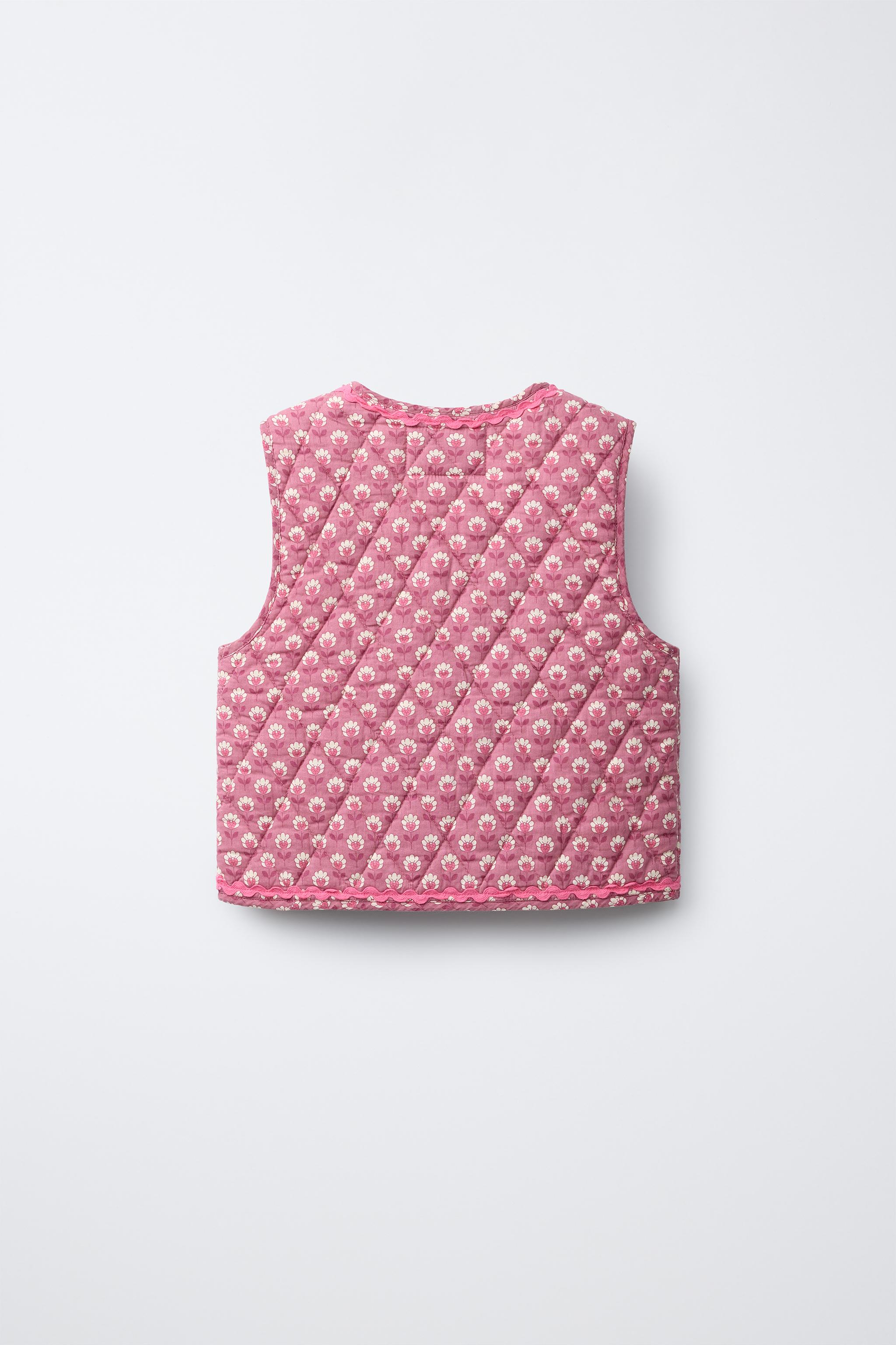 Детские жилеты Zara FLORAL BOW QUILTED VEST — фото 3
