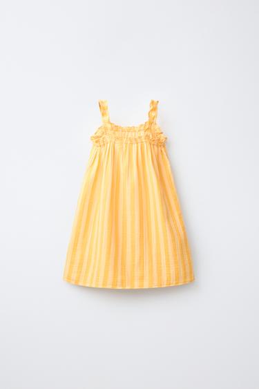 2-6 ANS/ CHEMISE DE NUIT RAYURES FLEURS BRODÉES - Jaune de Zara - Image 1