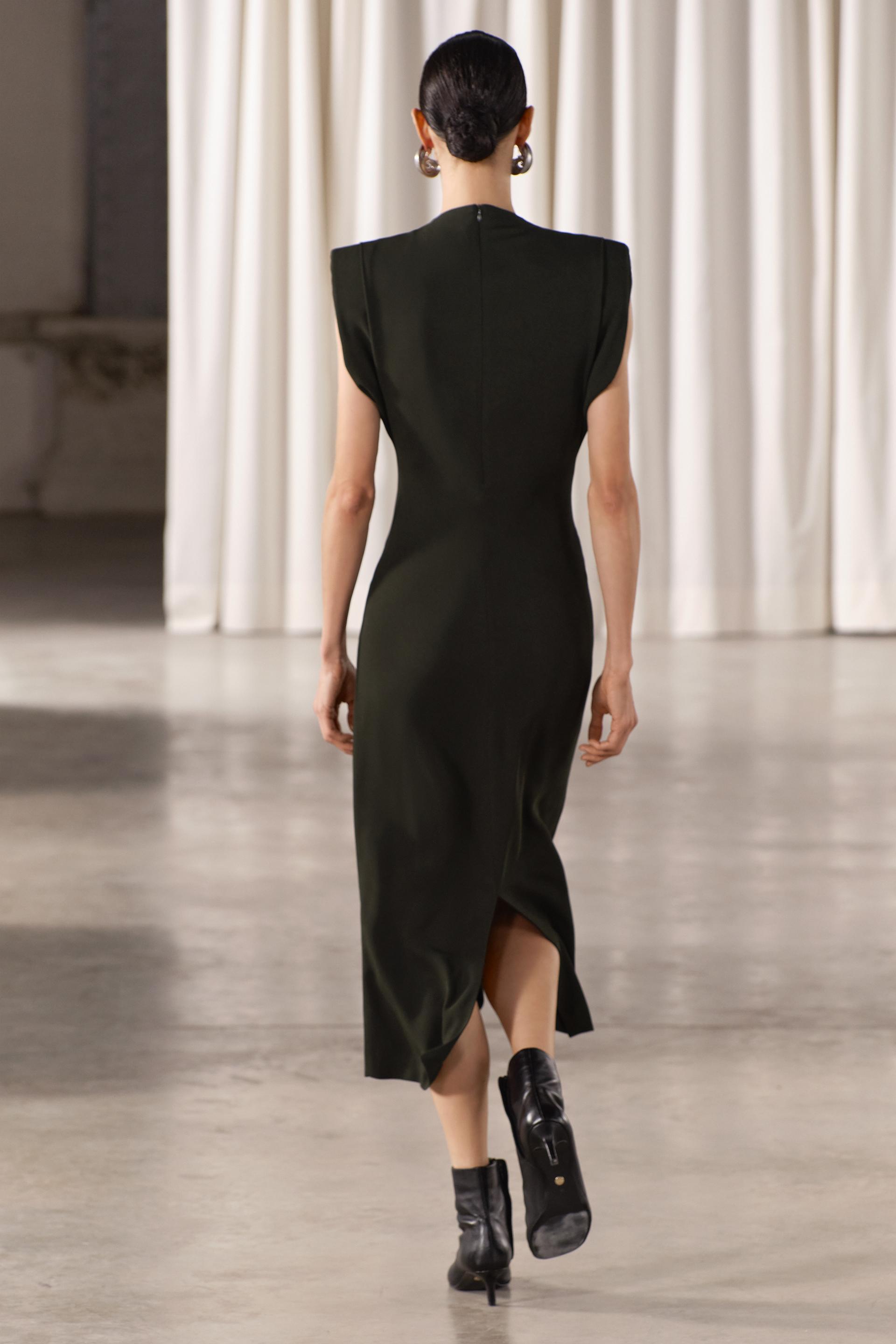 SIDE DRAPED DRESS ZW COLLECTION - Black