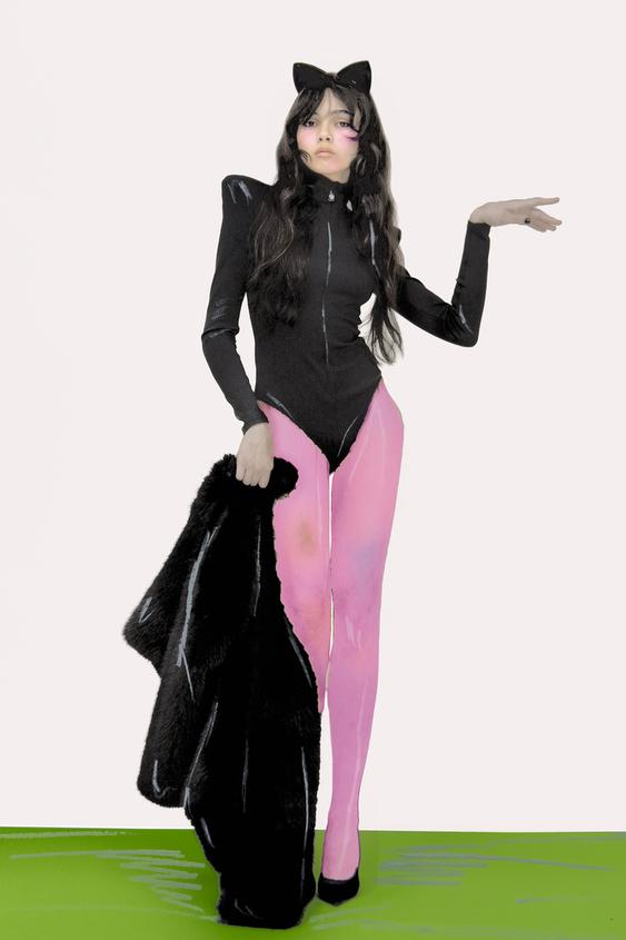CATS SHOULDER PAD BODYSUIT - Black by Zara - Image 0