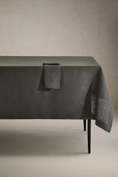 PLAIN-COLOURED LINEN TABLECLOTH - Grey by Zara