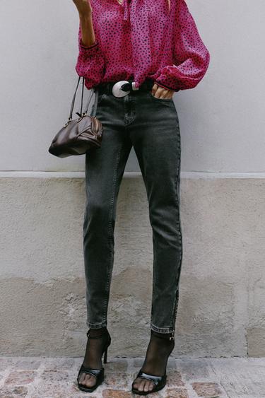 JEANS Z1975 SKINNY TIRO BAJO CREMALLERAS - Negro de Zara