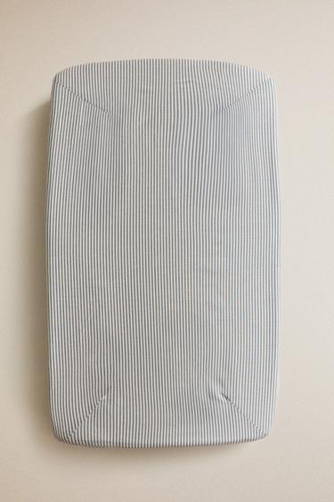 STRIPED BABY CHANGING MAT COVER - Grey by Zara - Image 4