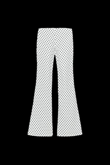 STRETCH FLARE DOT TROUSERS - Black / White by Zara