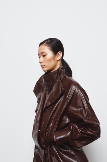 ZW COLLECTION FAUX LEATHER JACKET - Brown by Zara - Image 1