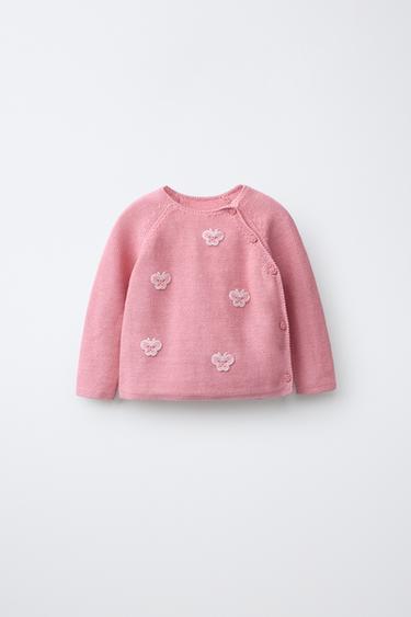 BUTTERFLY KNIT JUMPER - Mid-pink by Zara