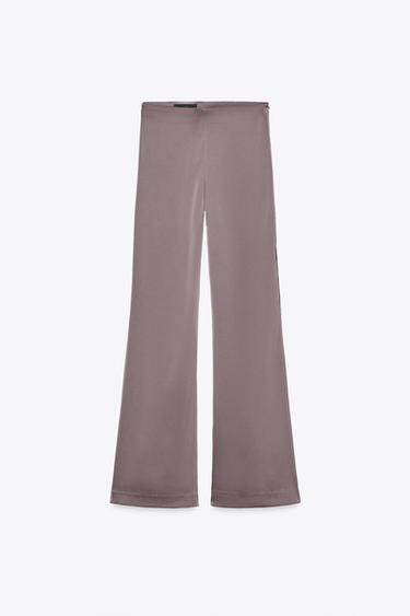 PANTALONS SETINATS DE TIR LLARG - Marró / talp de Zara