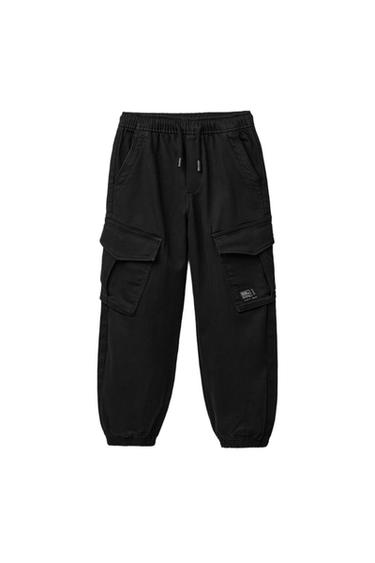 PANTALÓN JOGGER CARGO ETIQUETA - Negro de Zara