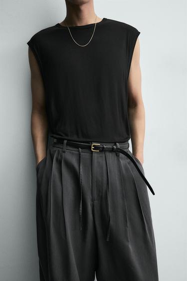 100% BAMBOO RELAXED FIT TANK TOP - Black by Zara - Image 5